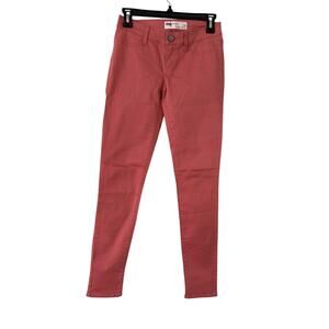 RSQ Skinny Miami Jegging Size 1 Reg Coral Stretch Denim 25” Waist 30” Inseam